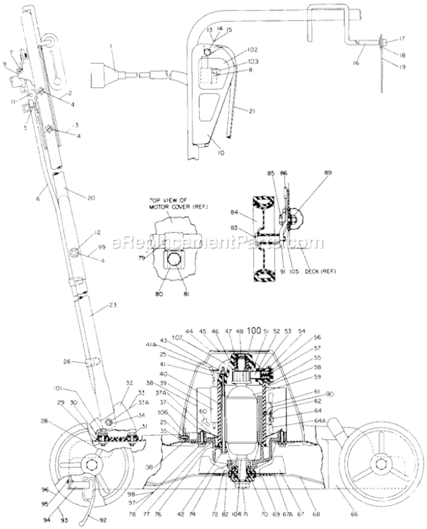 Page A Diagram and Parts List for 8008 Type 6 Black and Decker Lawn Mower